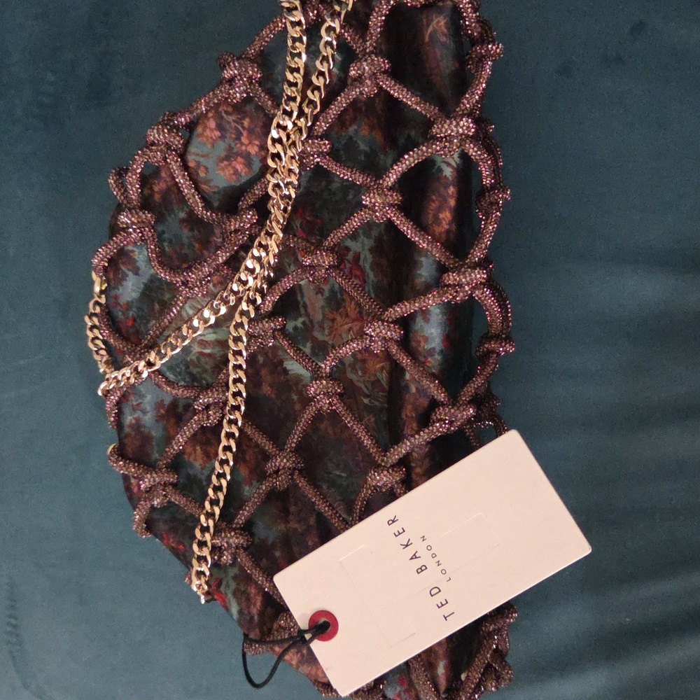 Ted Baker Purse Womens One Size Green Combo KYLAR-345 Beaded Cage Chain Clutch